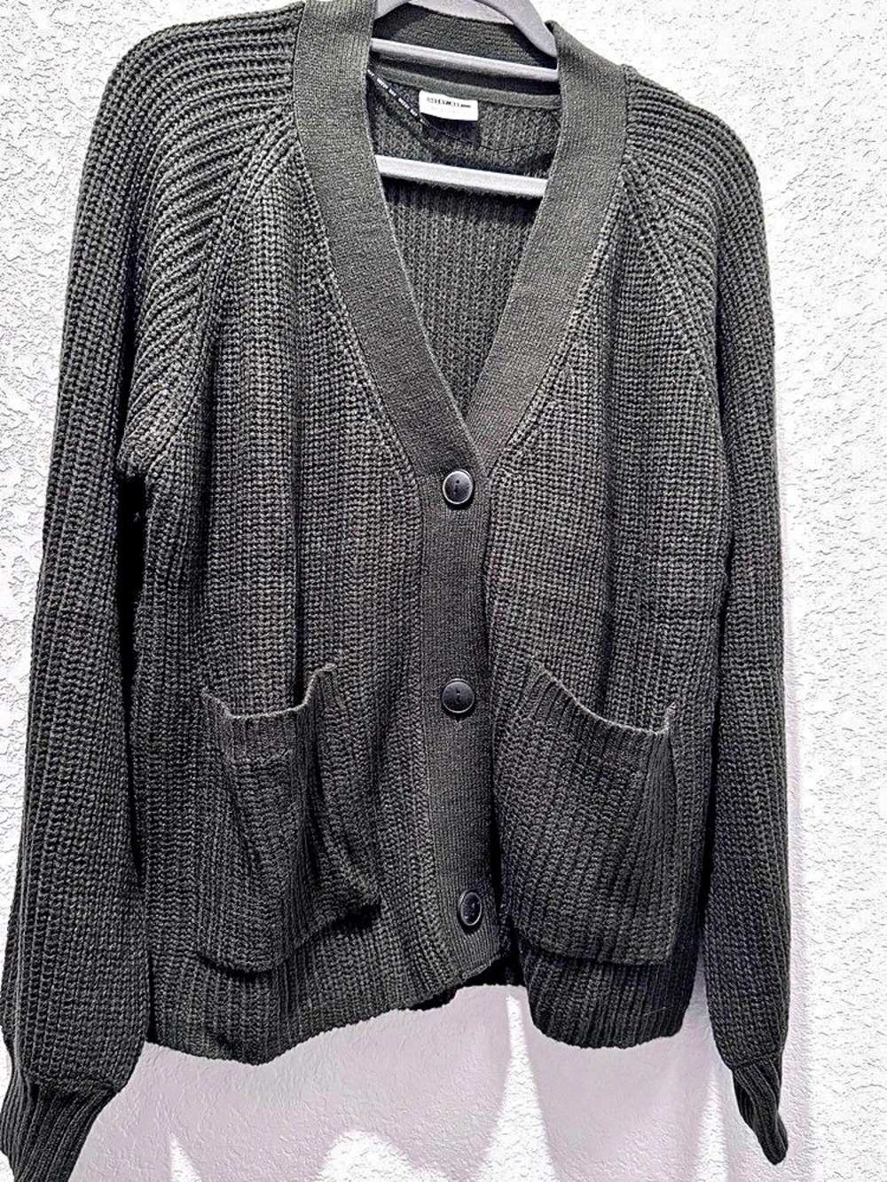Noisy May Dark Olive Green Oversized Cardigan